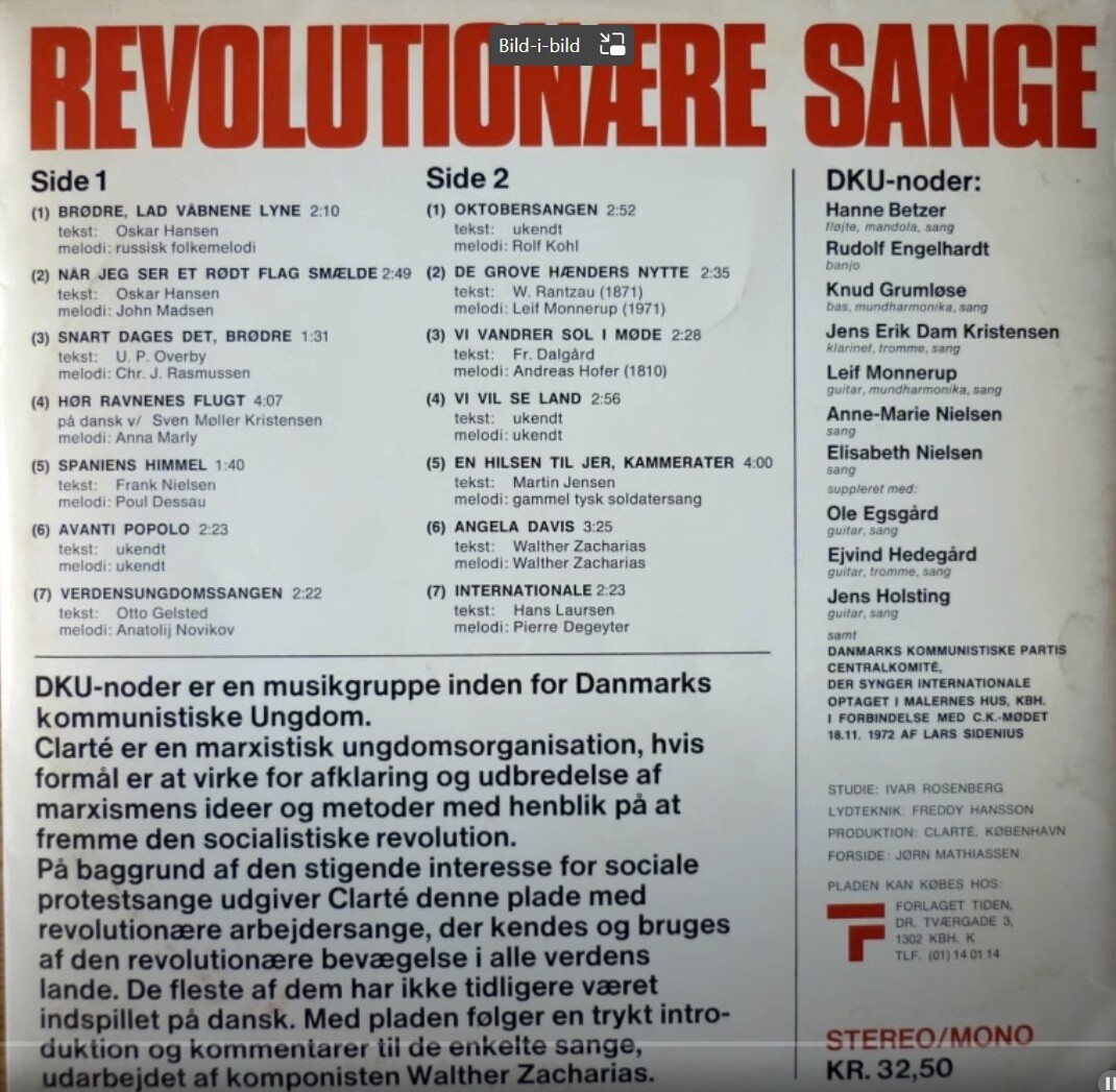 DKU noder Revolutionaresange (fullalbum) 1972